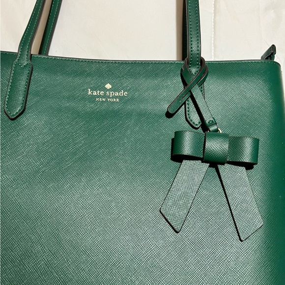 Kate Spade- deep jade green ‘Brynn’ tote bag w/bow. VGC. - Picture 2 of 6